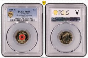 2018-C $2 Armistice Centenary Colorized MS68