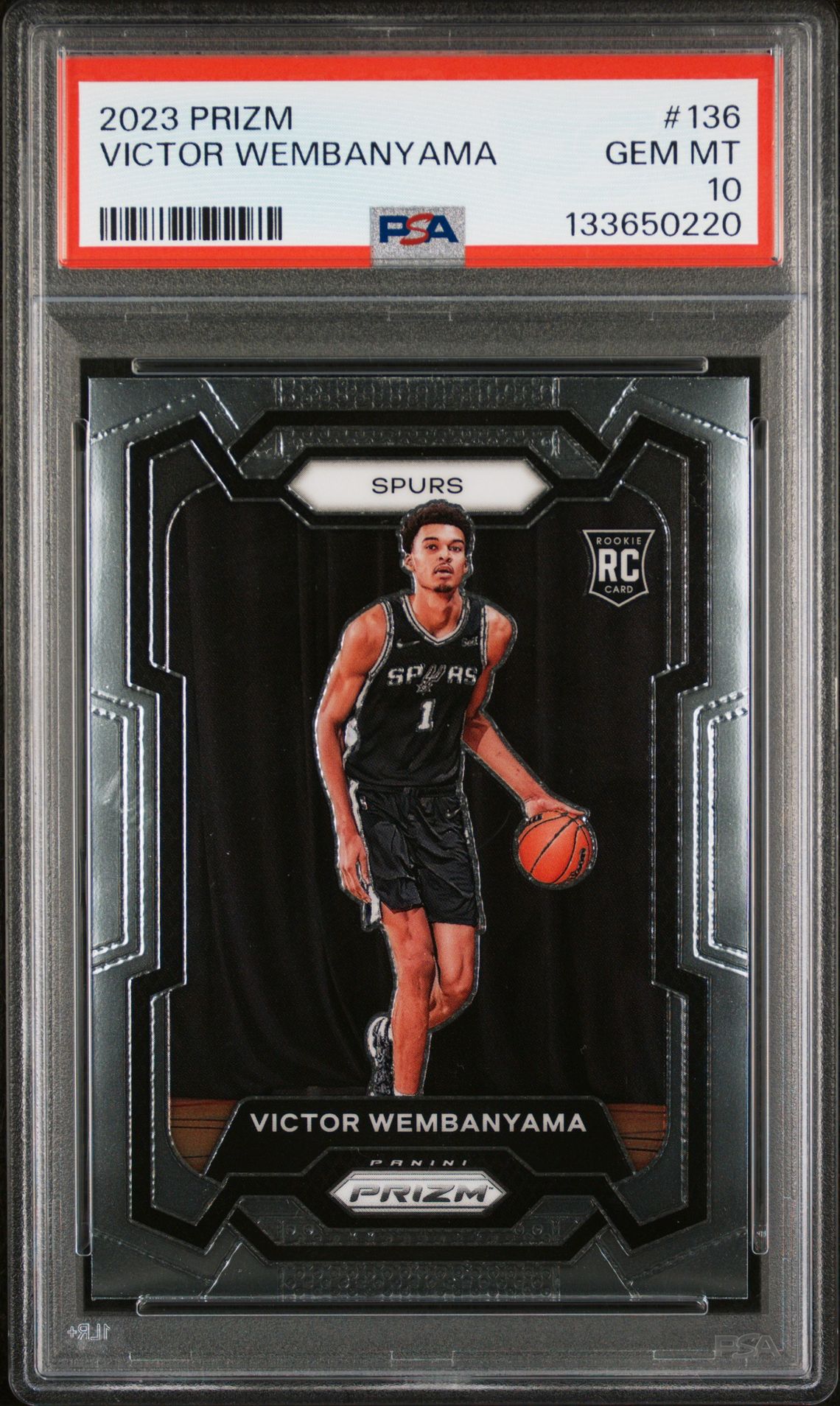 2023 PANINI PRIZM VICTOR WEMBANYAMA  136 GEM MT 10 front