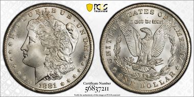 1881-CC $1 MS67+ 