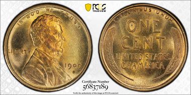 1909-S VDB 1C MS64+ RB