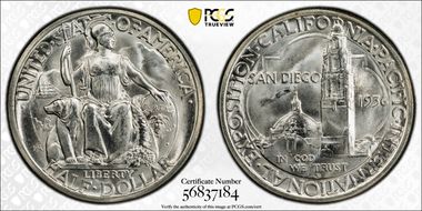 1936-D 50C San Diego MS66