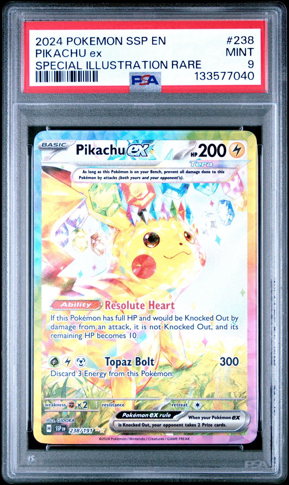 2024 Pokemon Ssp En-Surging Sparks Pikachu Ex #238 (Special Illustration Rare) Mint 9 front