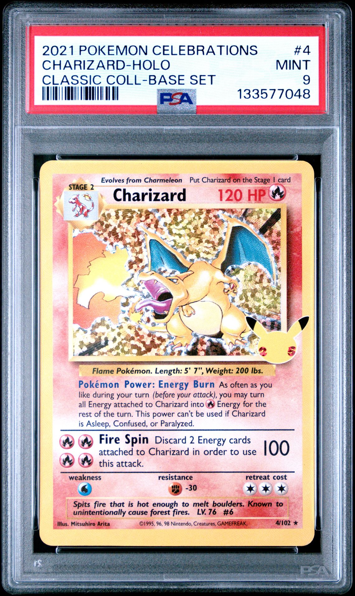 2021 Pokemon Celebrations Classic Collection Charizard-Holo #4 (Classic Coll-Base Set) Mint 9 front