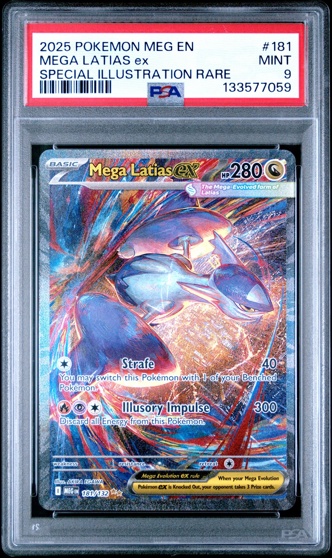2025 Pokemon Meg En-Mega Evolution Mega Latias Ex #181 (Special Illustration Rare) Mint 9 front