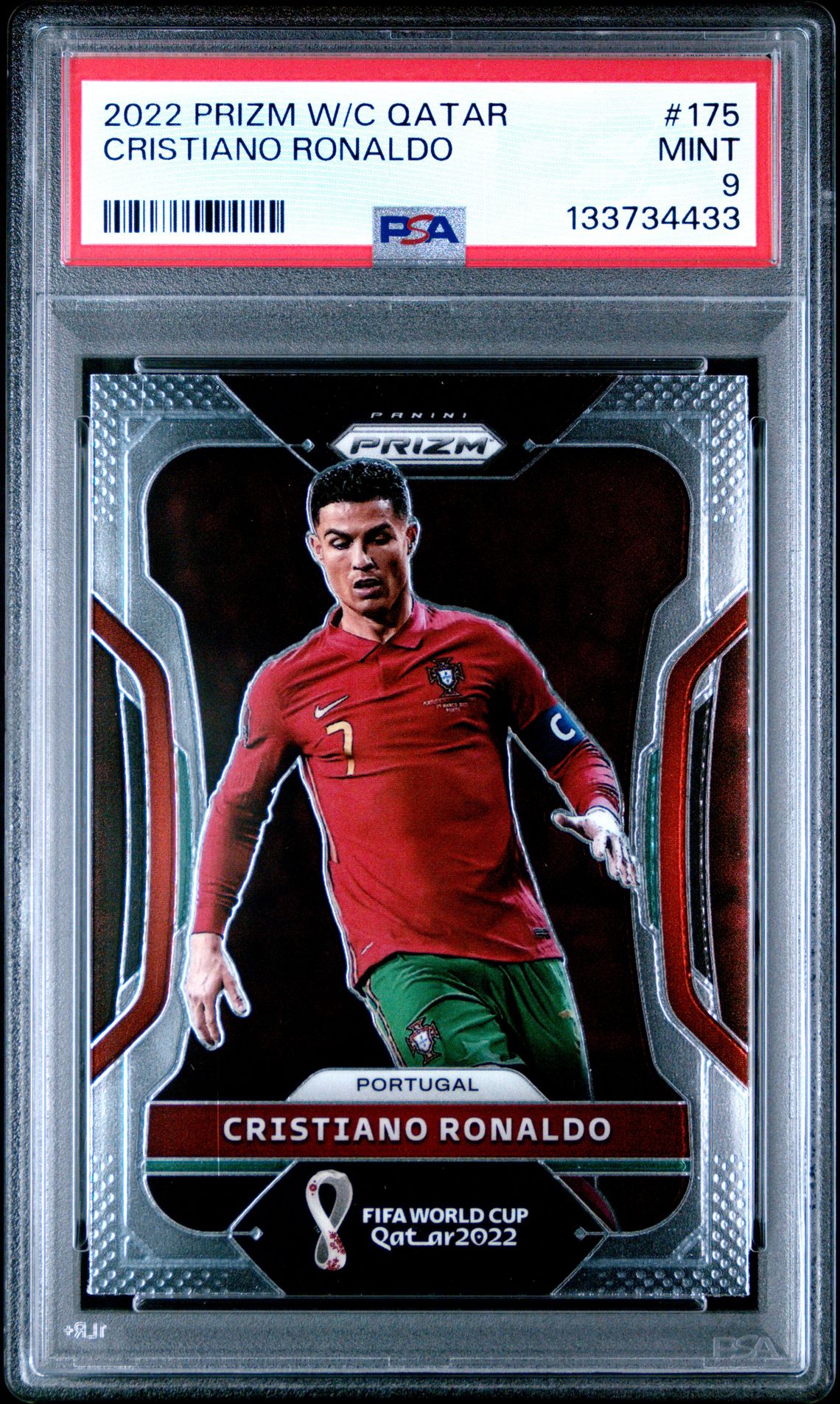 2022 Panini Prizm World Cup Qatar Cristiano Ronaldo #175 Mint 9 front