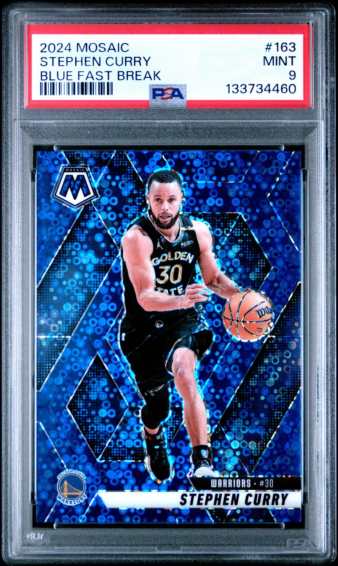 2024 Panini Mosaic Stephen Curry #163 (Blue Fast Break) Mint 9 front