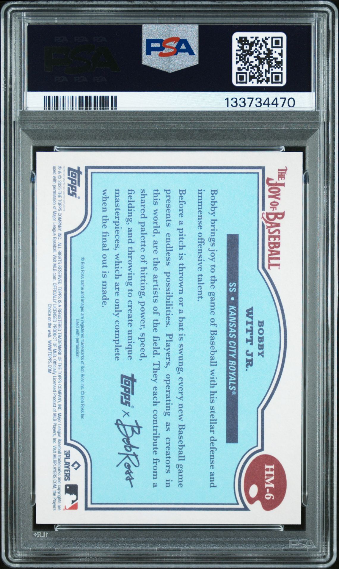 2025 Topps X Bob Ross The Joy Of Baseball Bobby Witt Jr. #Hm-6 (Happy Mistakes) Mint 9 back