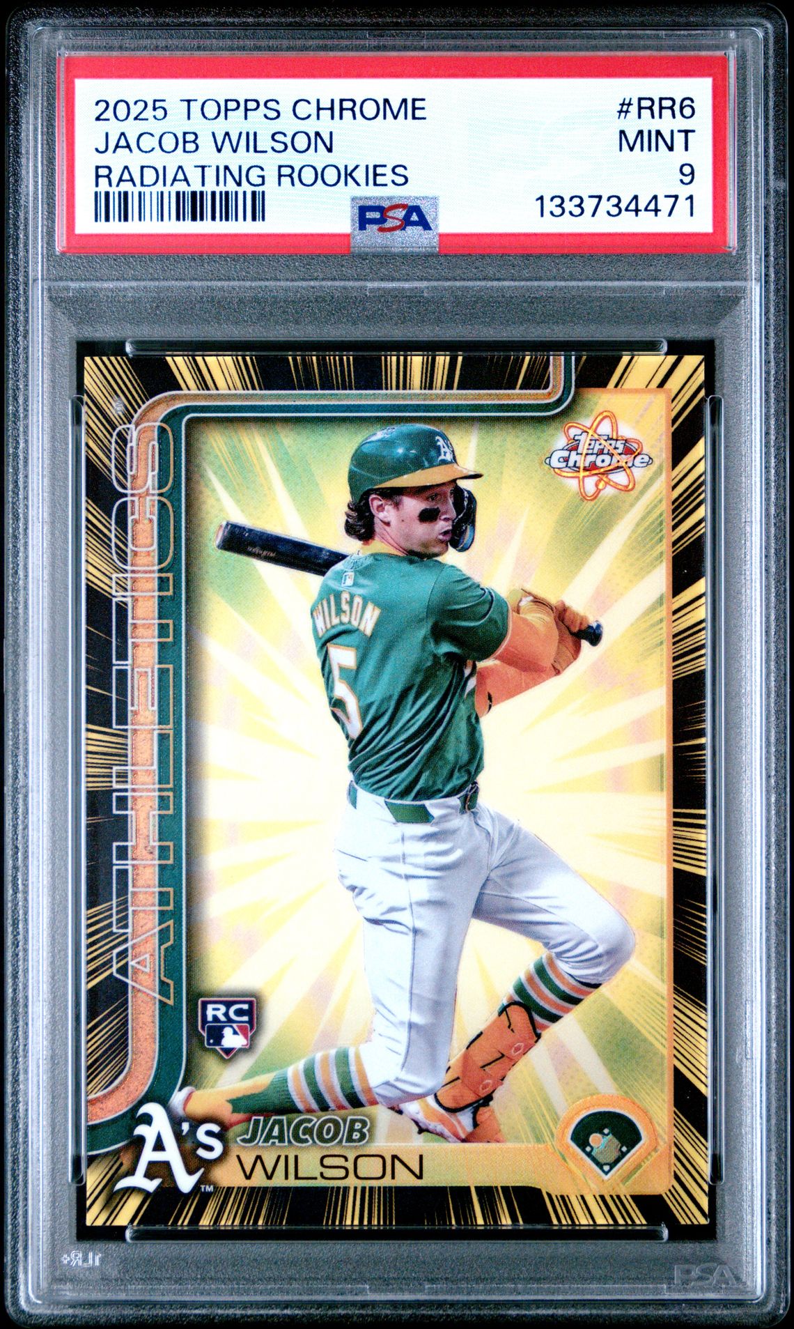 2025 Topps Chrome Radiating Rookies Jacob Wilson #Rr6 Mint 9 front