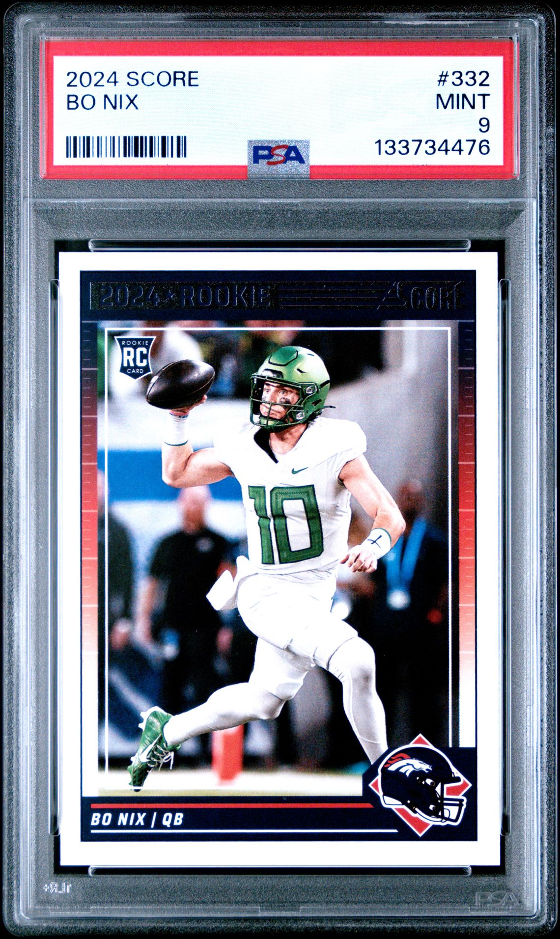 2024 Panini Score Bo Nix #332 Mint 9 front