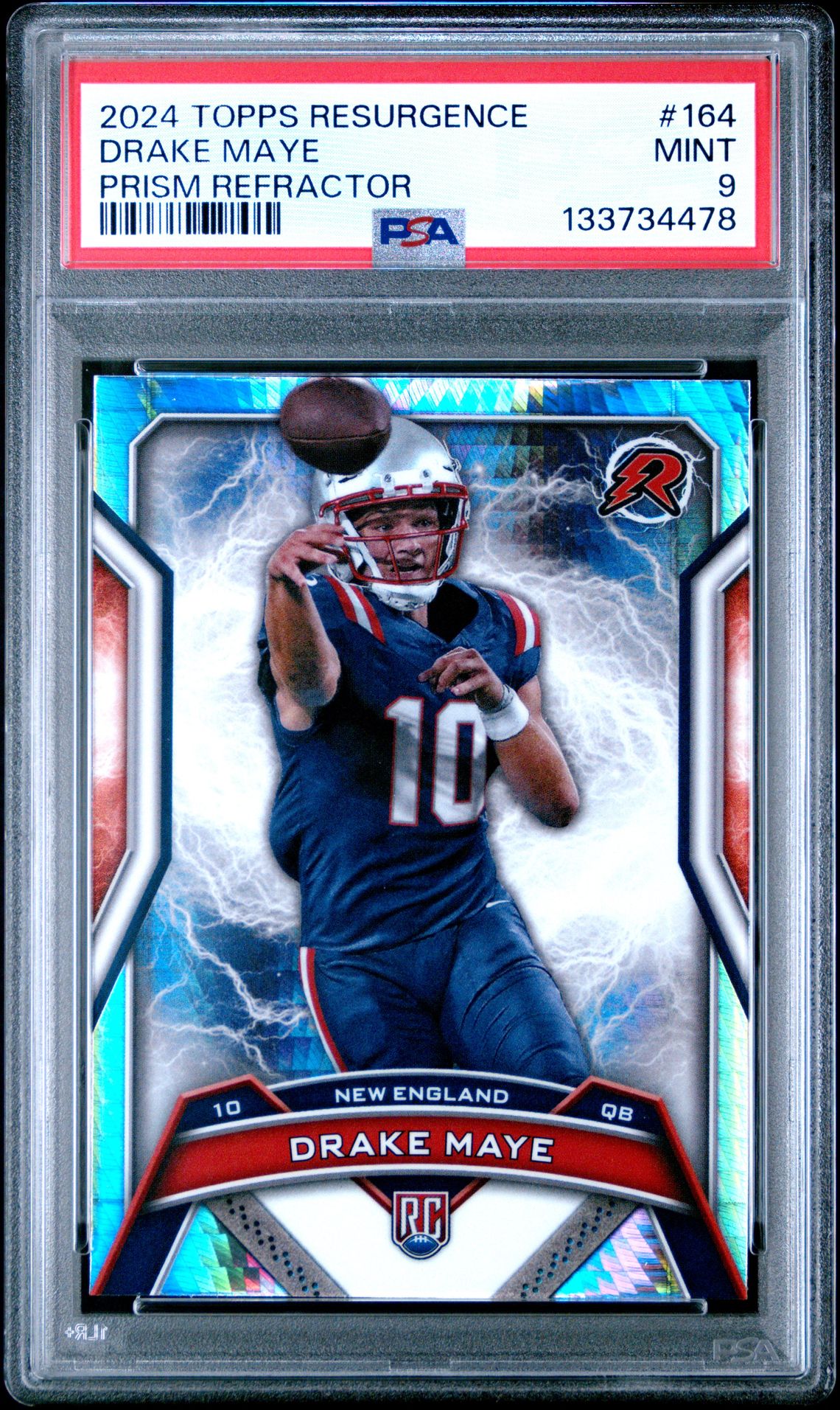 2024 Topps Resurgence Drake Maye #164 (Prism Refractor) Mint 9 front