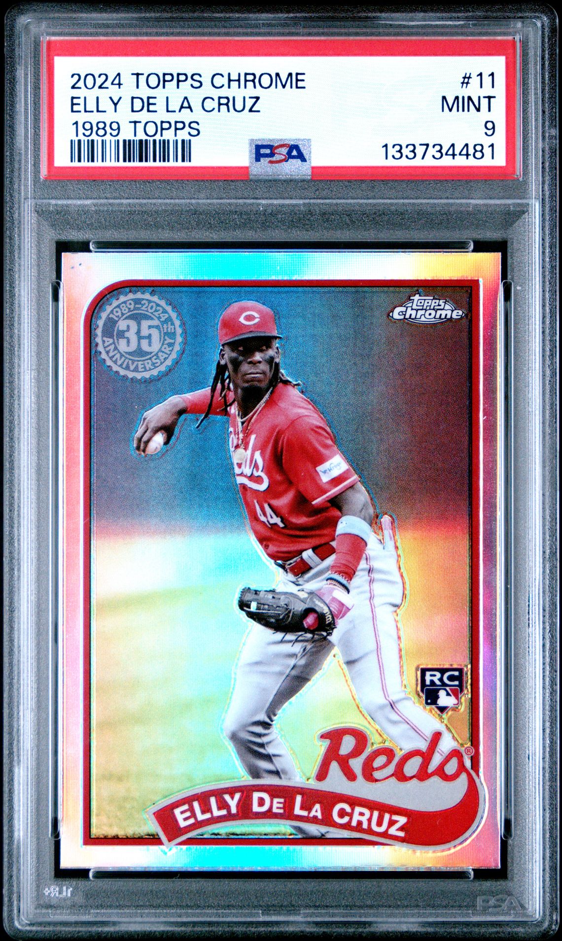 2024 Topps Chrome 1989 Topps Baseball Elly De La Cruz #11 Mint 9 front