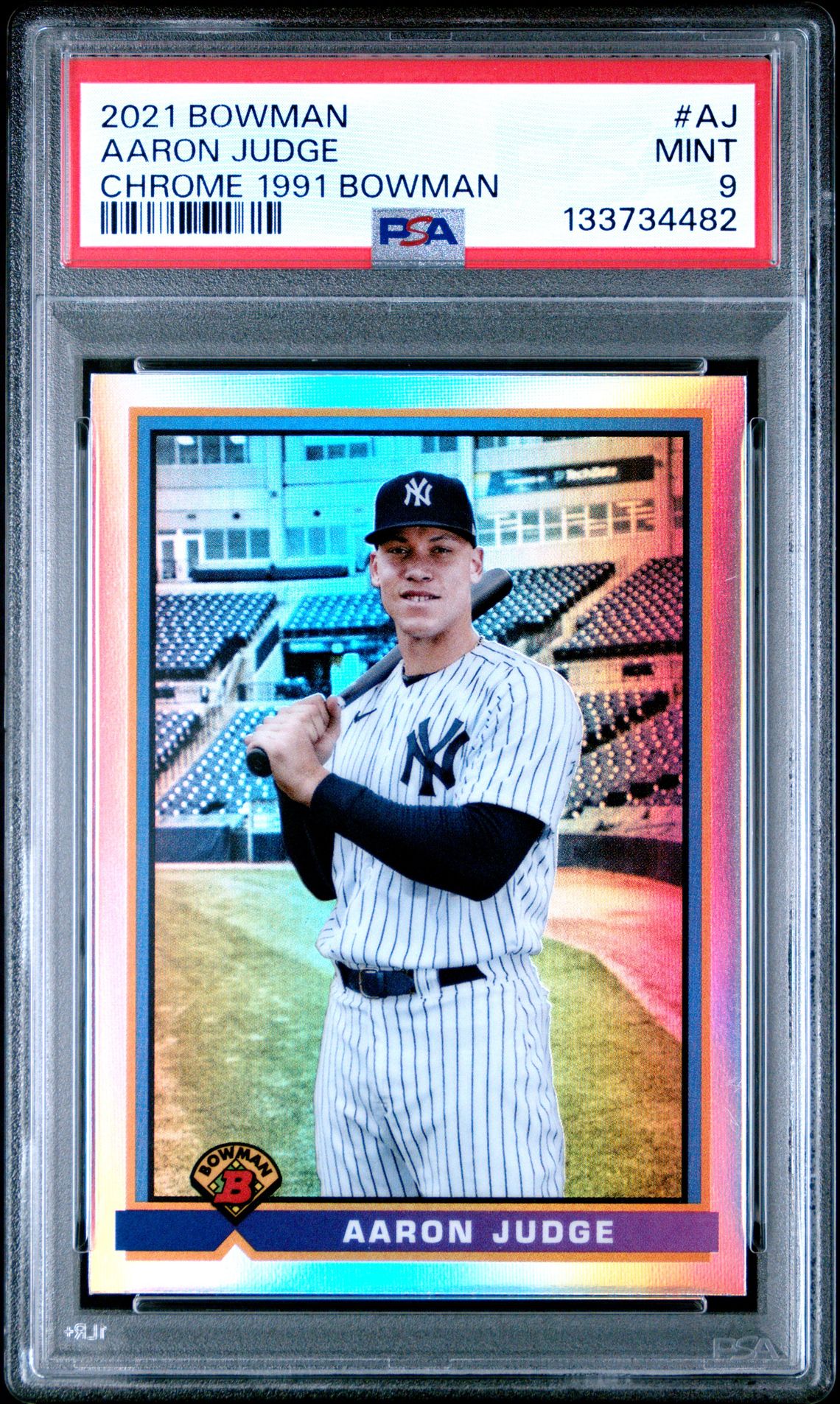 2021 Bowman Chrome 1991 Bowman Aaron Judge #Aj (Chrome 1991 Bowman) Mint 9 front