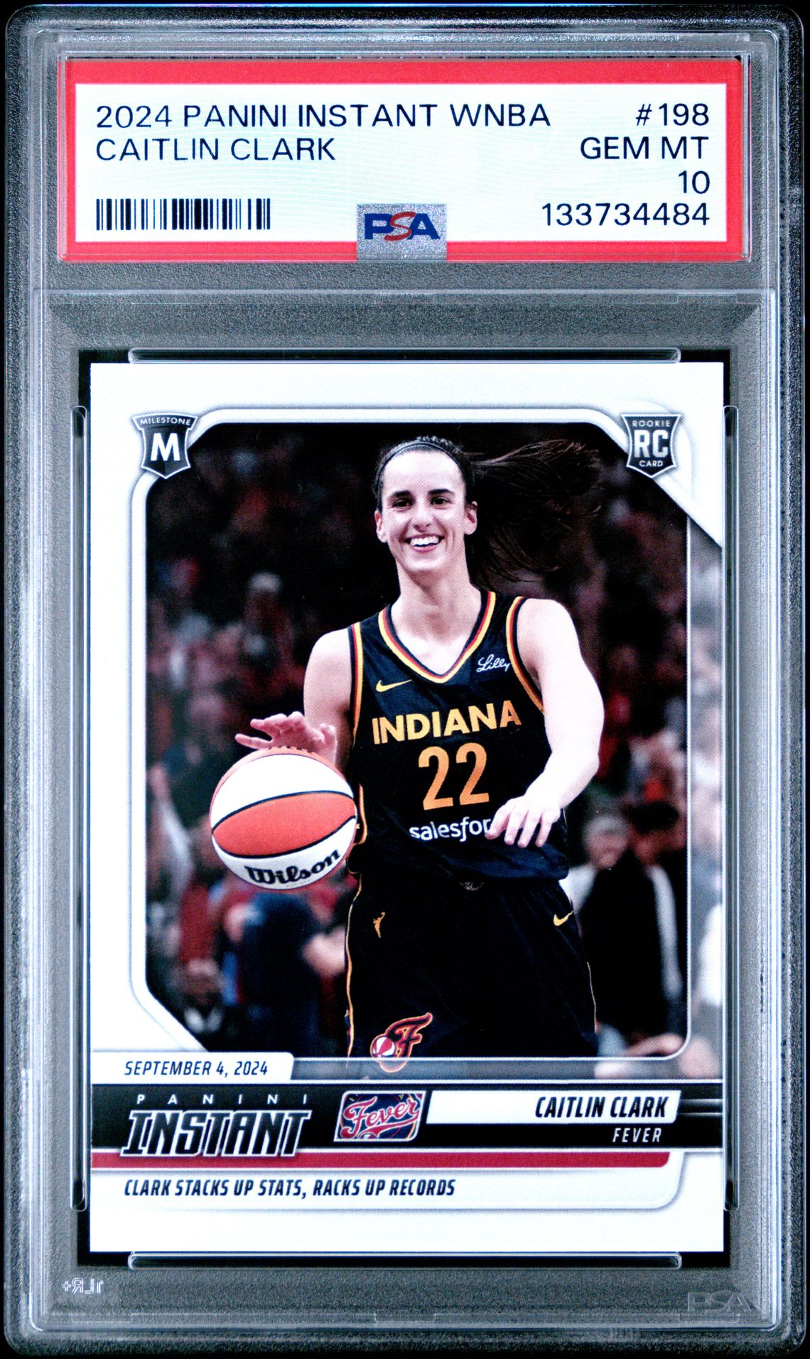 2024 Panini Instant Wnba Caitlin Clark #198 Gem Mt 10 front view - PSA graded GEM MT 10
