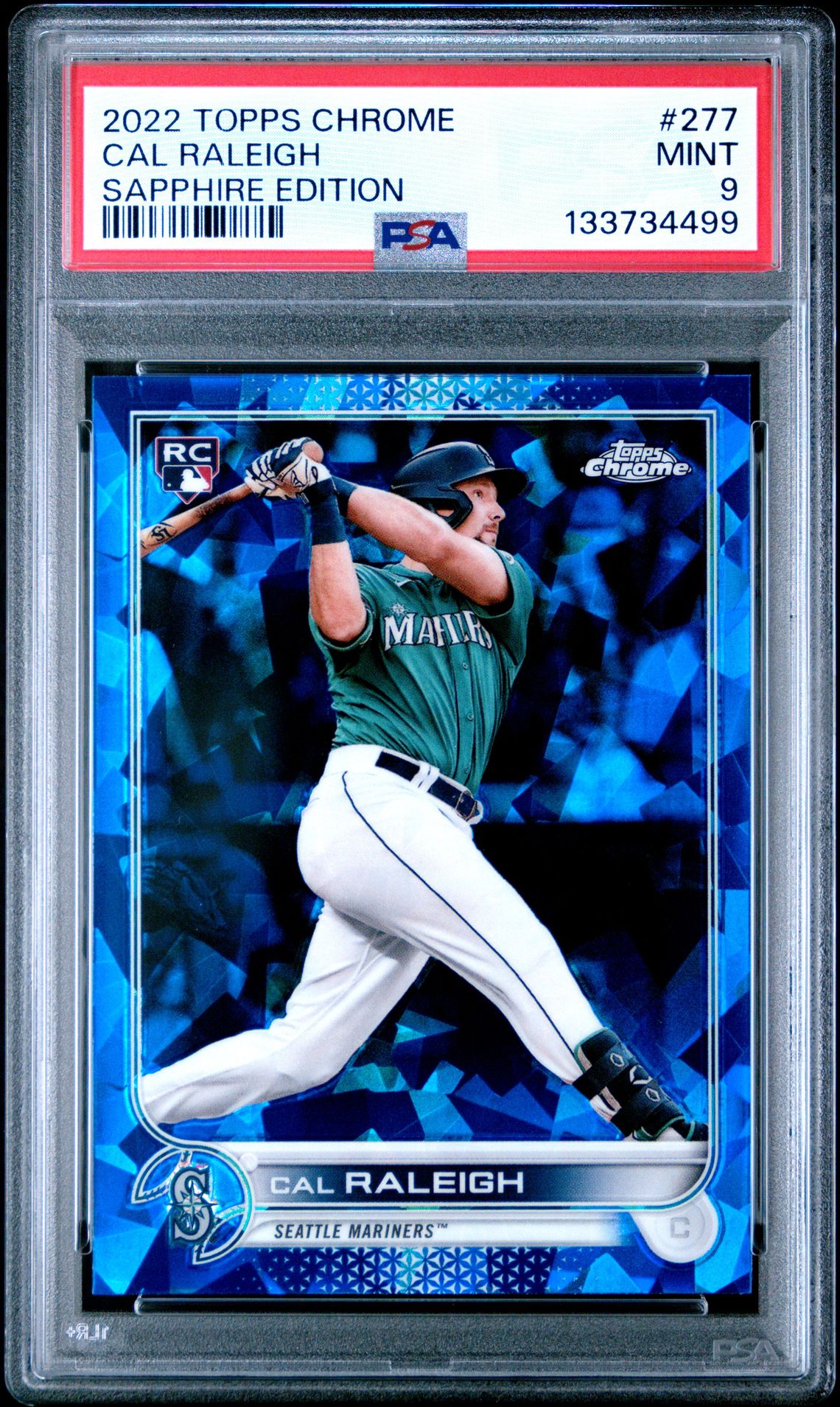 2022 Topps Chrome Sapphire Edition Cal Raleigh #277 (Sapphire Edition) Mint 9 front