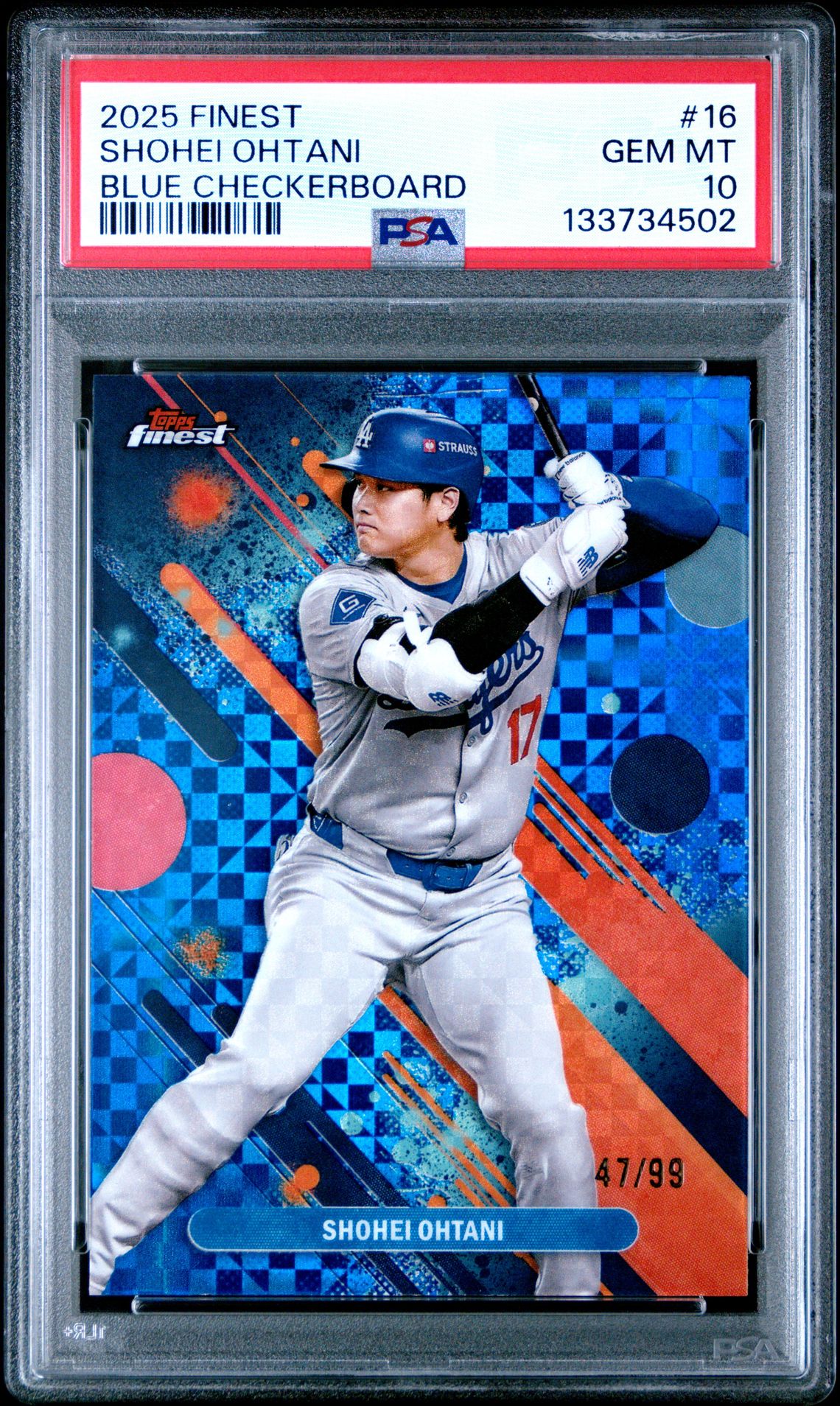 2025 Topps Finest Shohei Ohtani #16 (Blue Checkerboard) Gem Mt 10 front