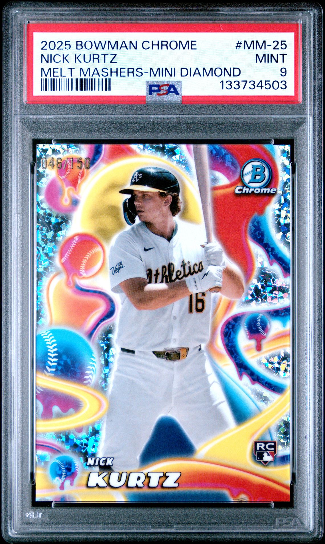 2025 Bowman Chrome Melt Mashers Nick Kurtz #Mm-25 (Melt Mashers-Mini Diamond) Mint 9 front