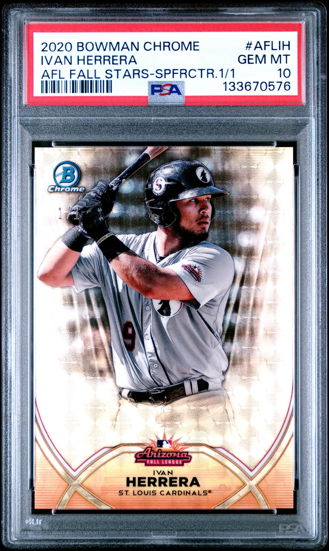 2020 Bowman Chrome 2019 Arizona Fall League Afl Fall Stars Ivan Herrera #Aflih (Afl Fall Stars-Spfrctr.1/1) Gem Mt 10 front