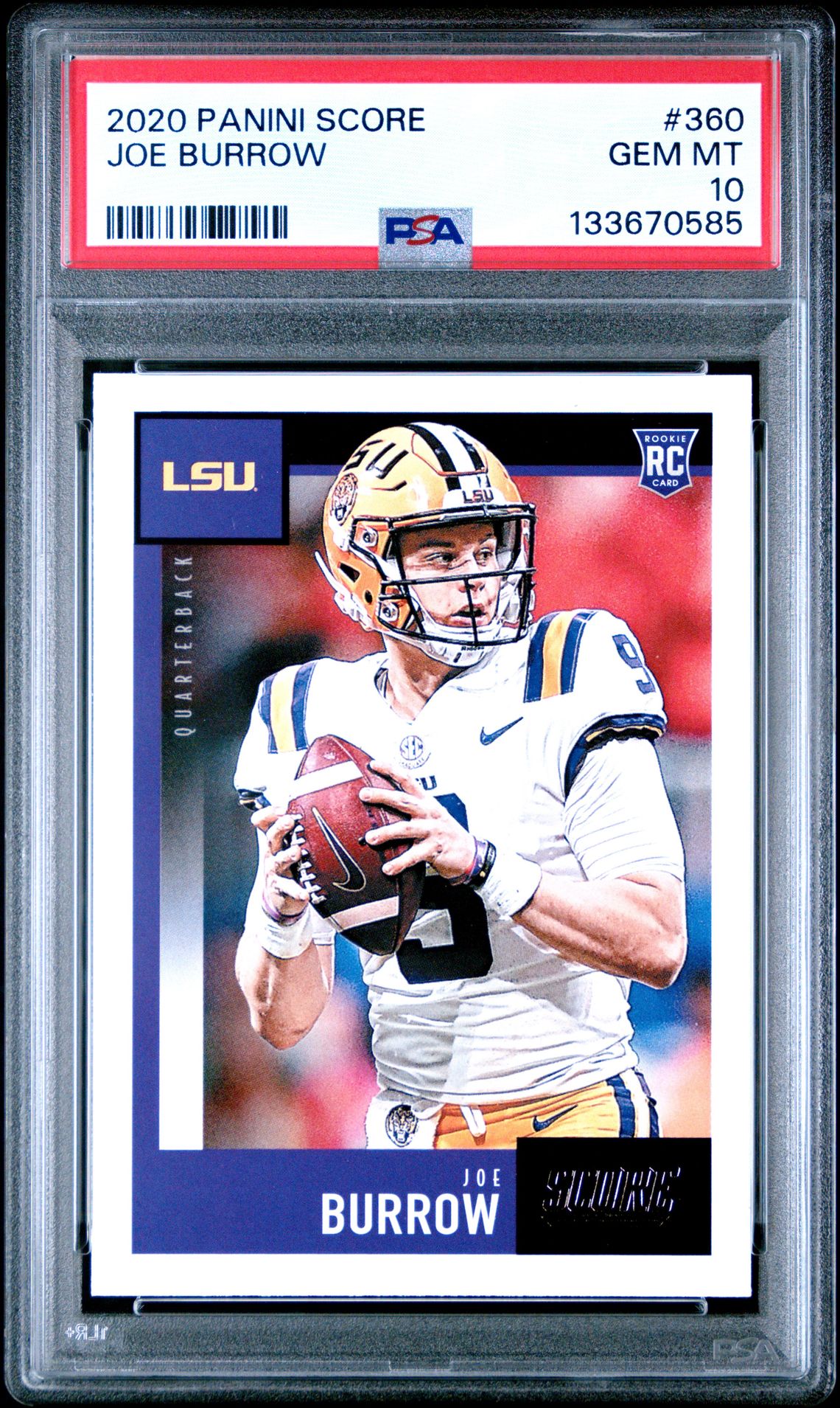2020 Panini Score Joe Burrow #360 Gem Mt 10 front