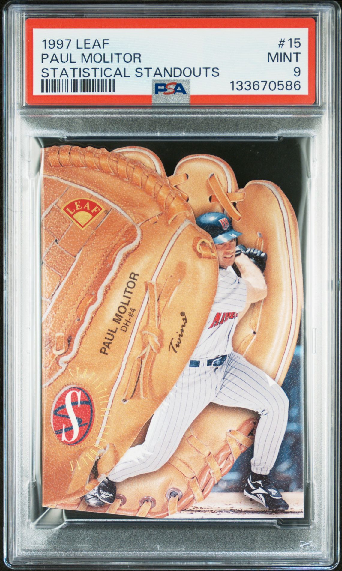 1997 Leaf Statistical Standouts Paul Molitor #15 (Statistical Standouts) Mint 9 front