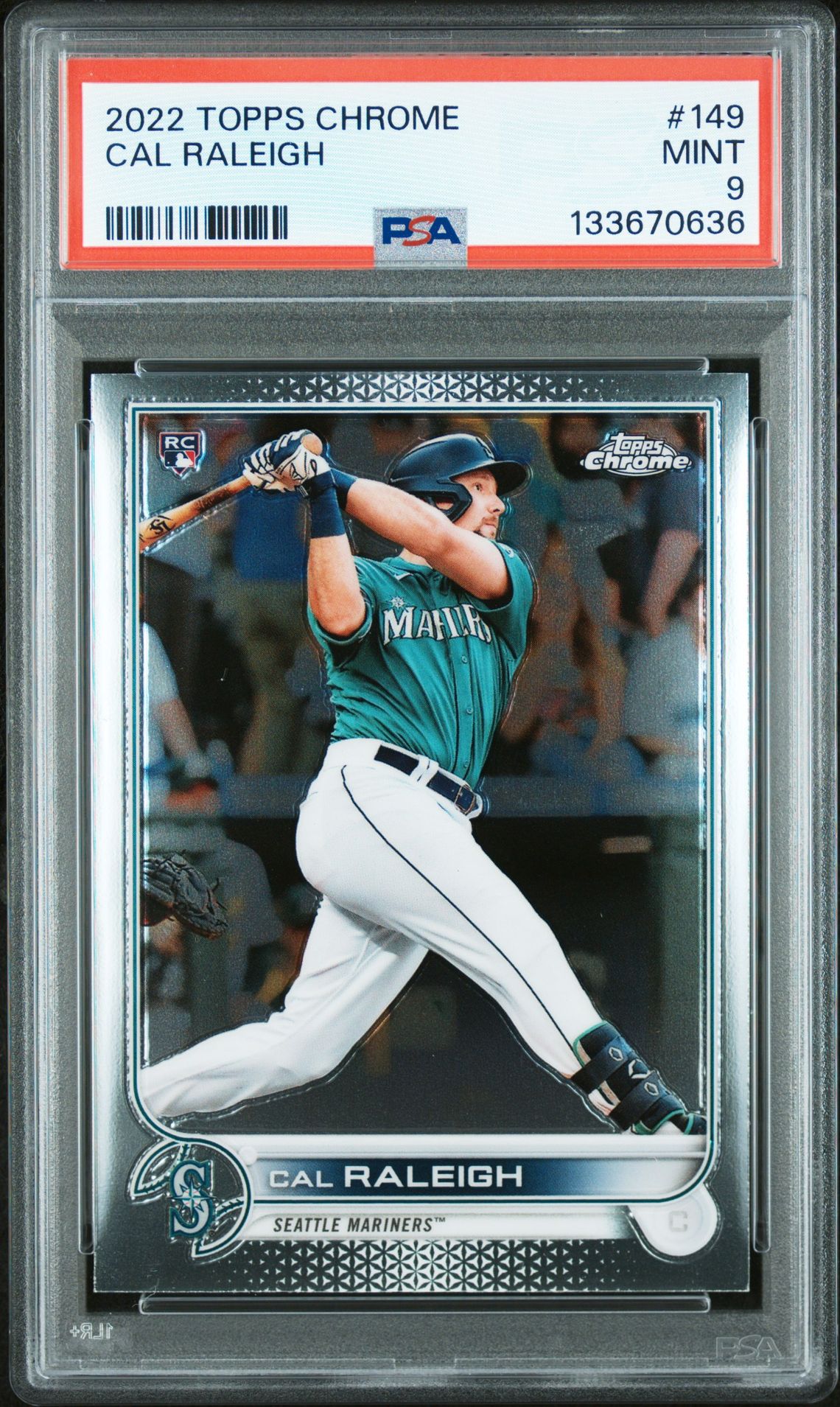 2022 Topps Chrome Cal Raleigh #149 Mint 9 front