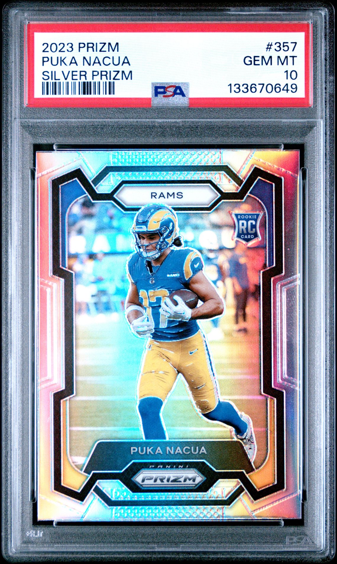 2023 Panini Prizm Puka Nacua #357 (Silver Prizm) Gem Mt 10 front
