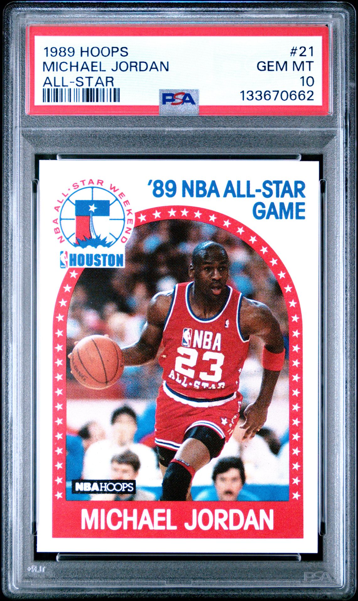 1989 Hoops Michael Jordan #21 (All-Star) Gem Mt 10 front
