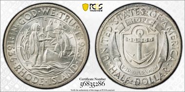 1936-D 50C Rhode Island MS65