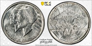 1938 50C Arkansas MS63