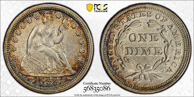 1854 10C AU55