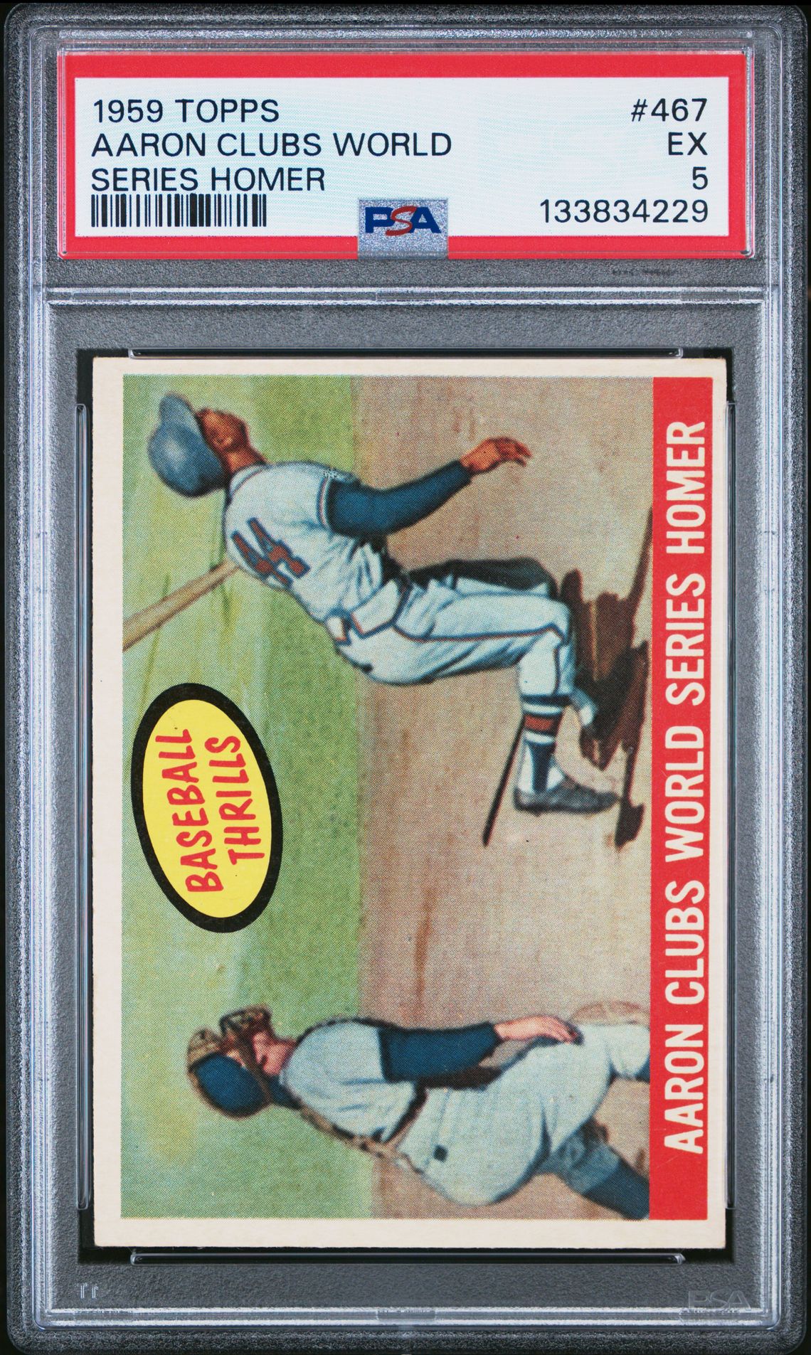 1959 Topps Aaron Clubs World #467 (Series Homer) Ex 5 front