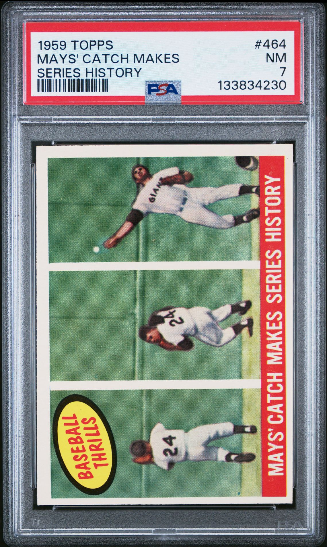 1959 Topps Mays' Catch Makes #464 (Series History) Nm 7 front