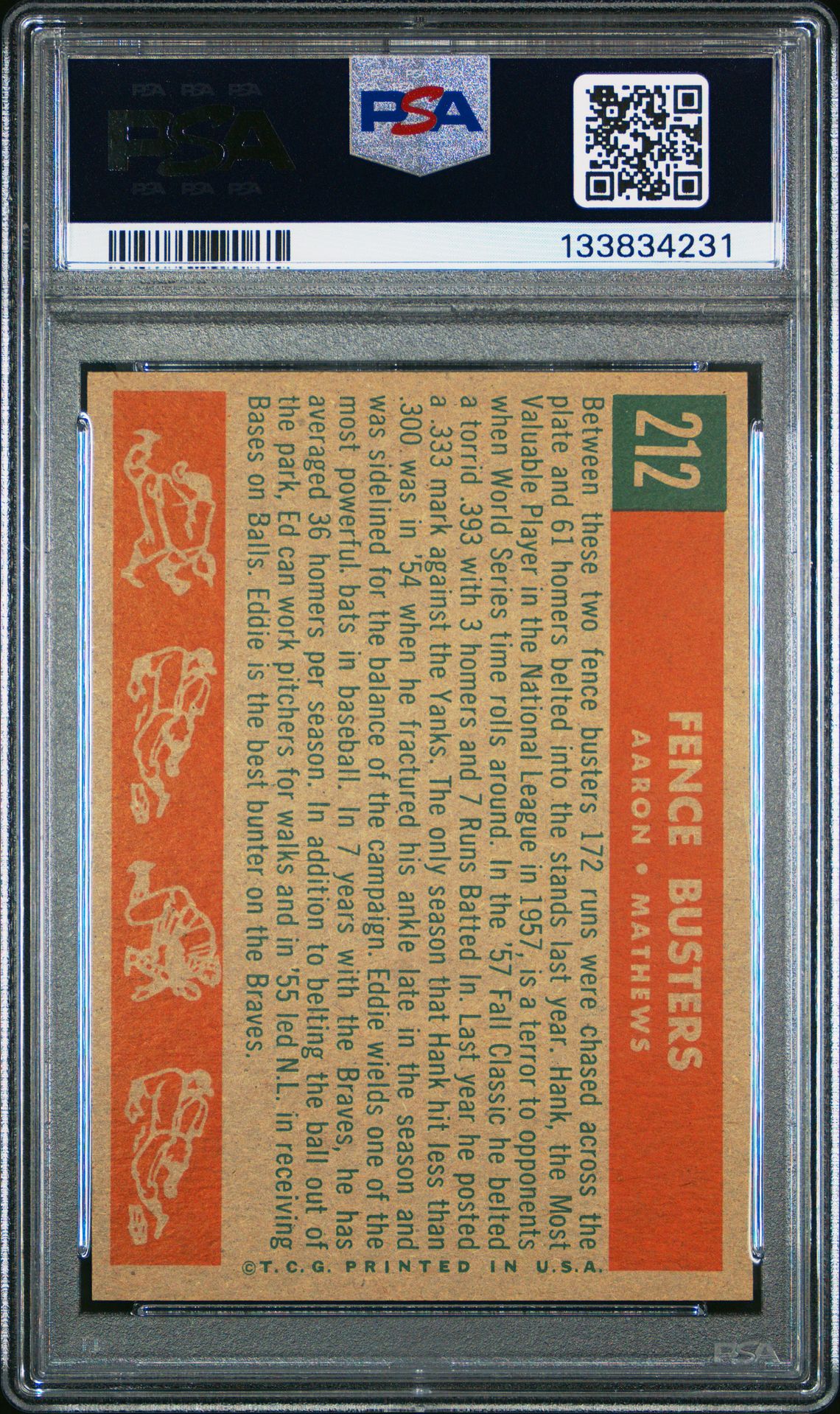 1959 Topps Fence Busters #212 (Gray Back) Nm 7 back
