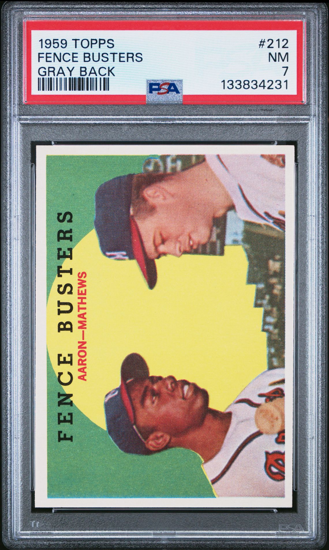 1959 Topps Fence Busters #212 (Gray Back) Nm 7 front