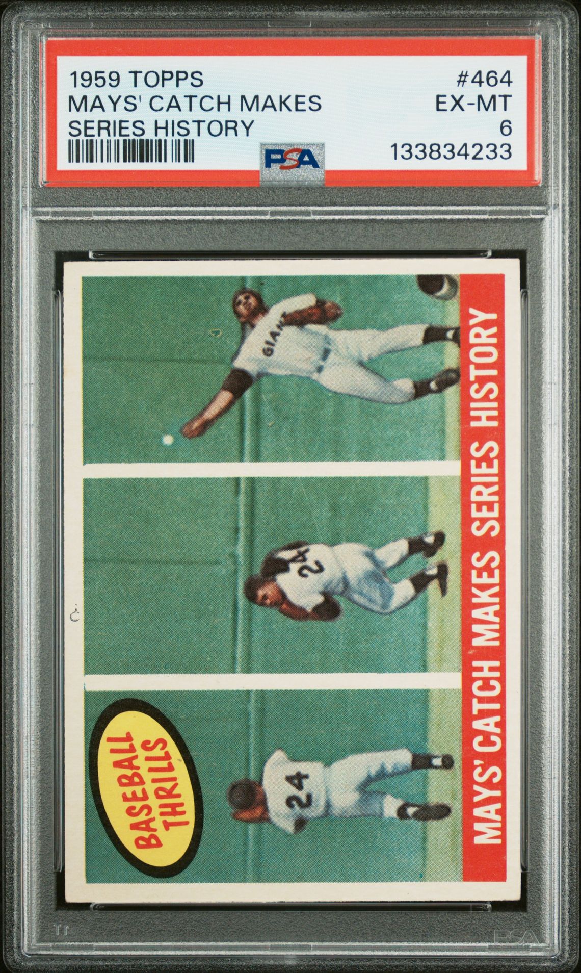 1959 Topps Mays' Catch Makes #464 (Series History) Ex-Mt 6 front