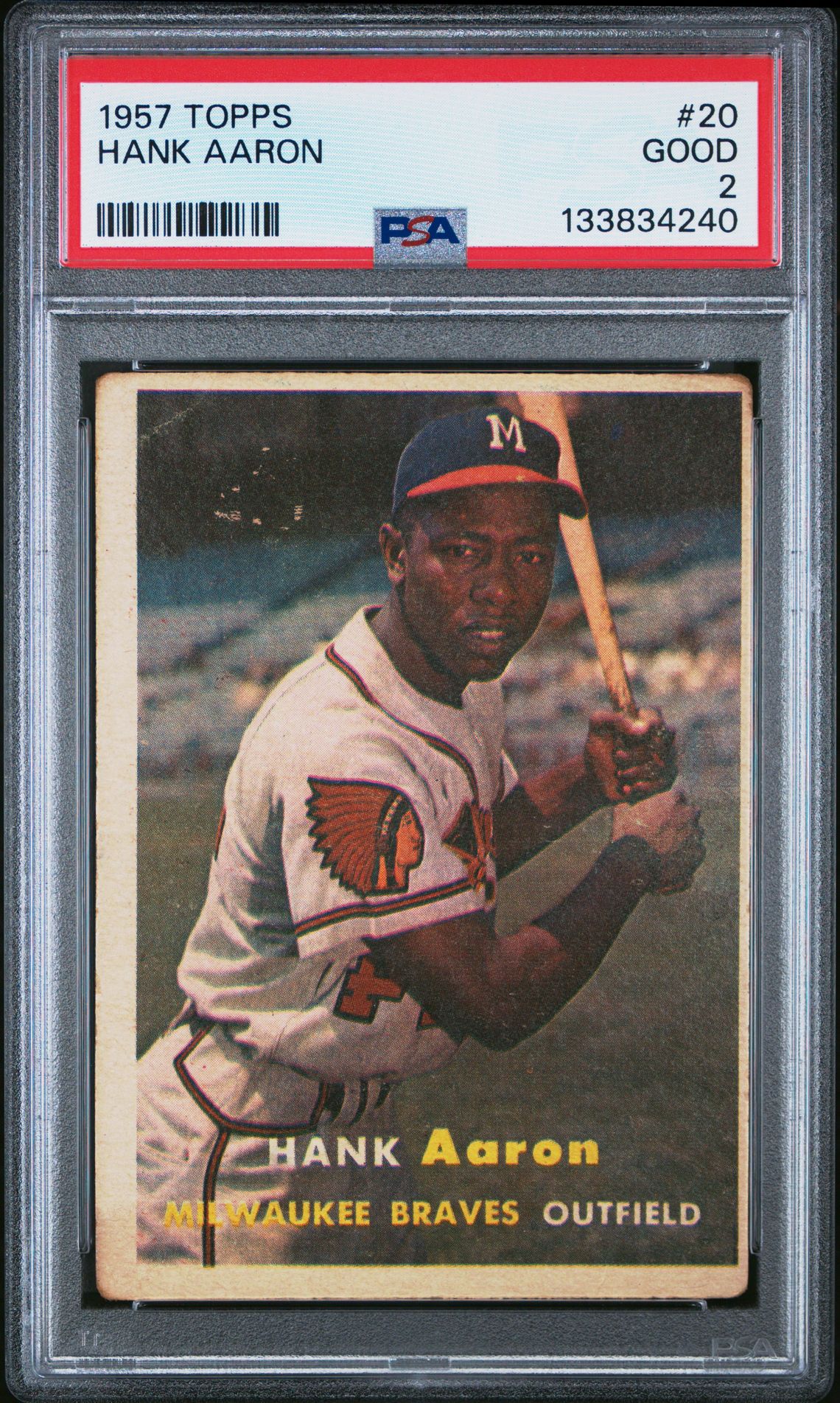 1957 Topps Hank Aaron #20 Good 2 front