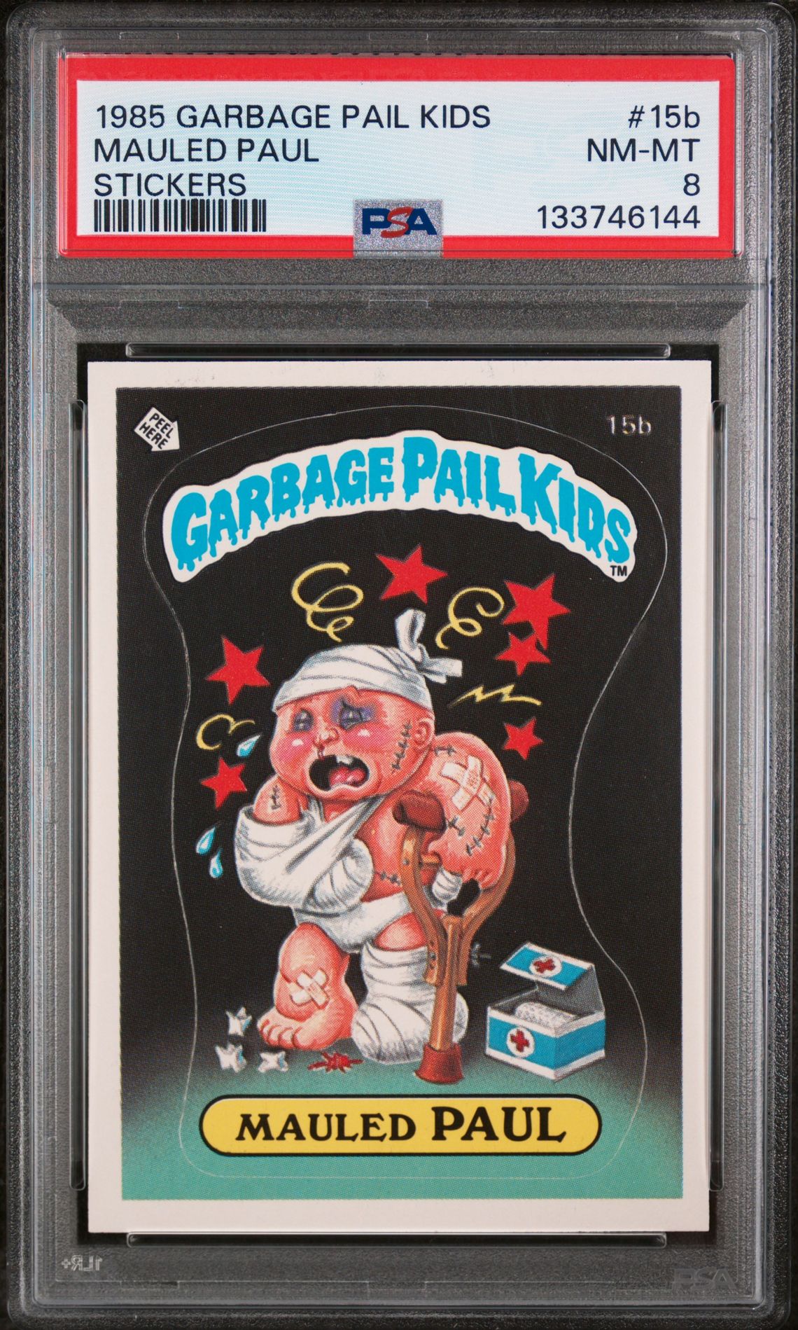 1985 Topps GARBAGE PAIL KIDS STICKERS #15B Mauled Paul front