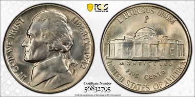 1942-P 5C Silver MS67