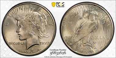 1934-S $1 MS64