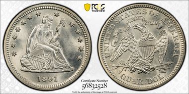 1891 25C MS66