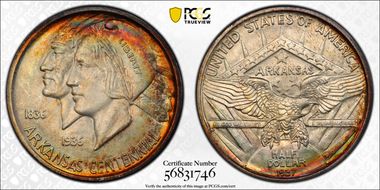 1937-S 50C Arkansas MS67+