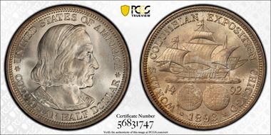 1893 50C Columbian MS67+