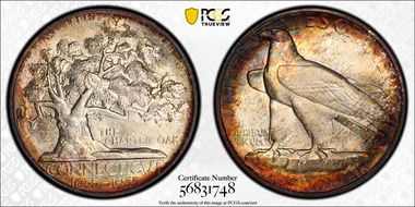 1935 50C Connecticut MS67+ 