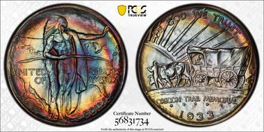 1933-D 50C Oregon MS68+