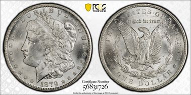 1879-CC $1 VAM 3, Capped Die MS63