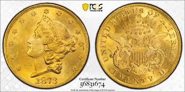 1873 $20 Open 3 MS63