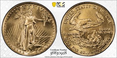 1986 $5 Gold Eagle MS70
