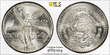 1982-Mo Onza Libertad Ag MS67