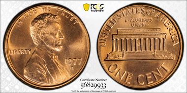1977-D 1C MS67+ RD
