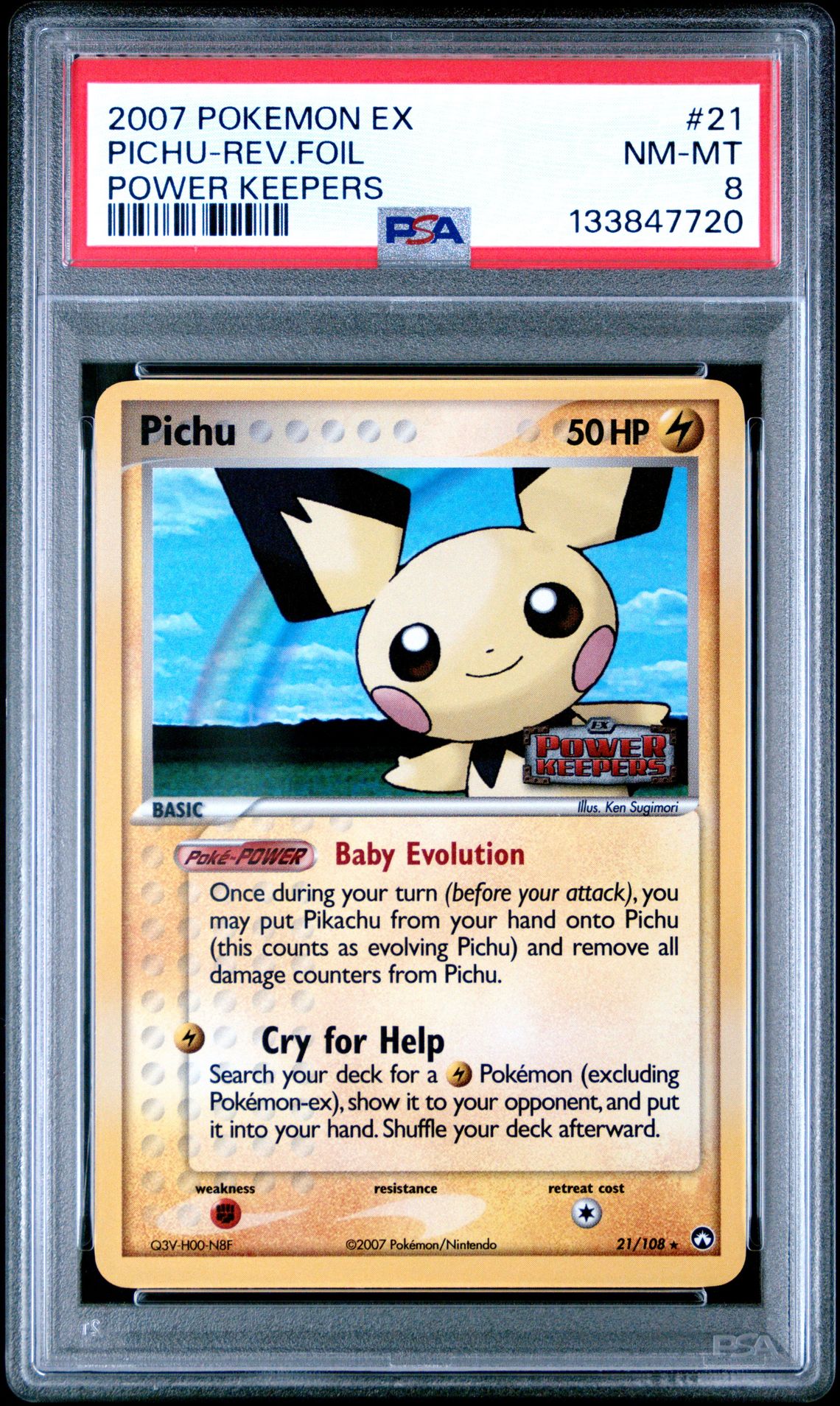 2007 Pokemon #21 Pichu-Rev.Foil front