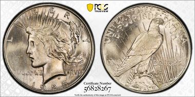 1925 $1 VAM 1A, Tiara Die Gouge MS65